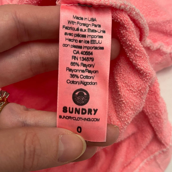 Sundry Pop Peach Ruched Seam Bodycon Mini Skirt NWT Size 0 - Picture 6 of 7